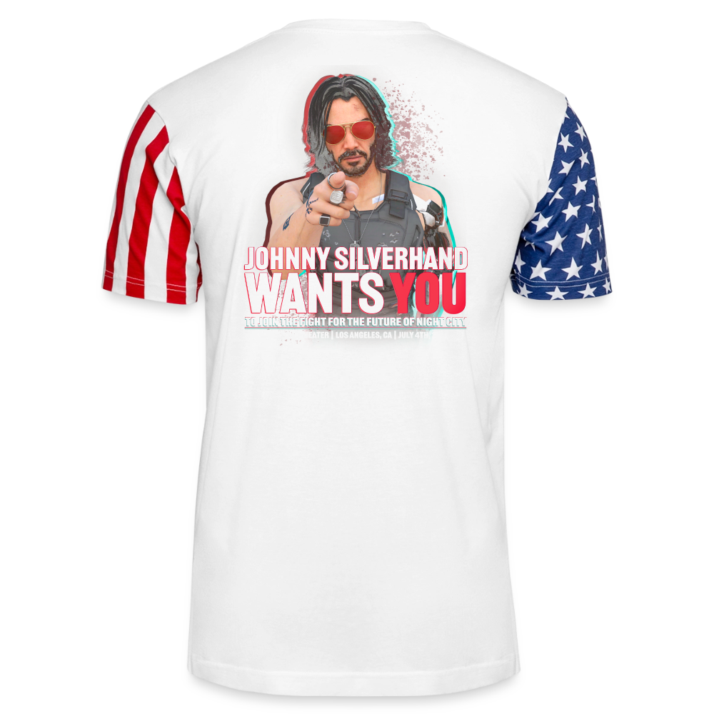 Afterpunk Presents Independence Day Rising - Adult Stars & Stripes T-Shirt - white
