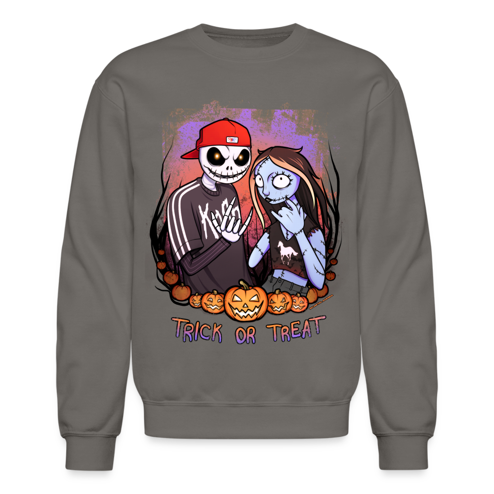 Jack and Sally Nu Metal Enjoyers - Crewneck Sweatshirt - asphalt gray