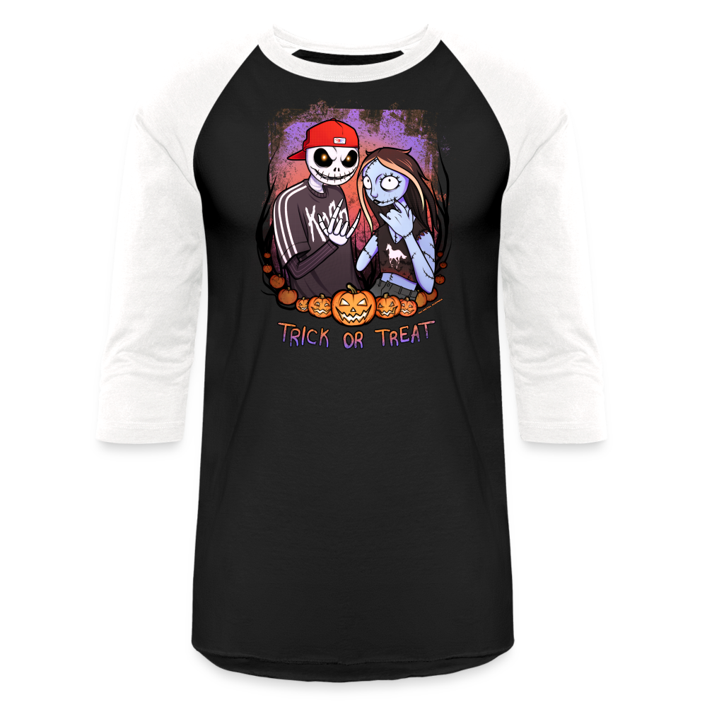 Jack and Sally Nu-Metal Enjoyers - Baseball T-Shirt - black/white