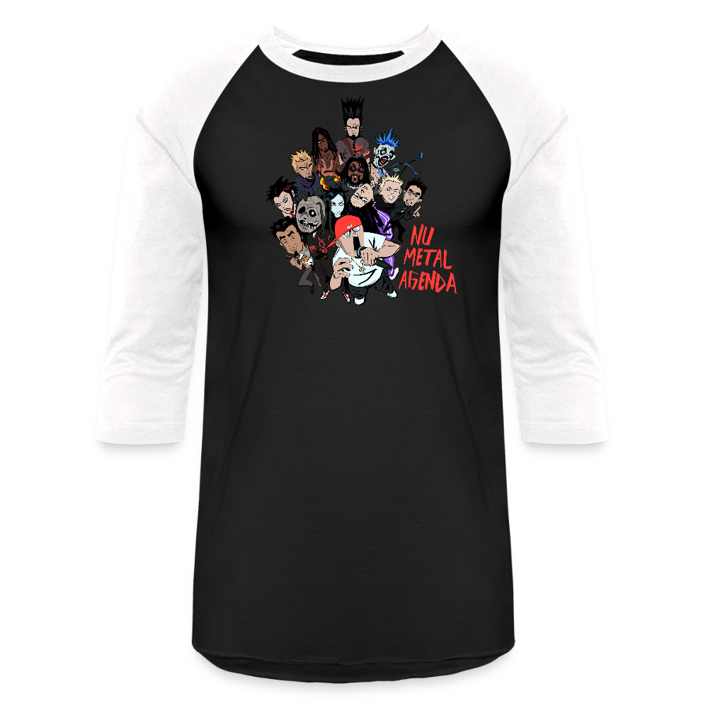 Nu Metal Family Portrait - Baseball T-Shirt - black/white