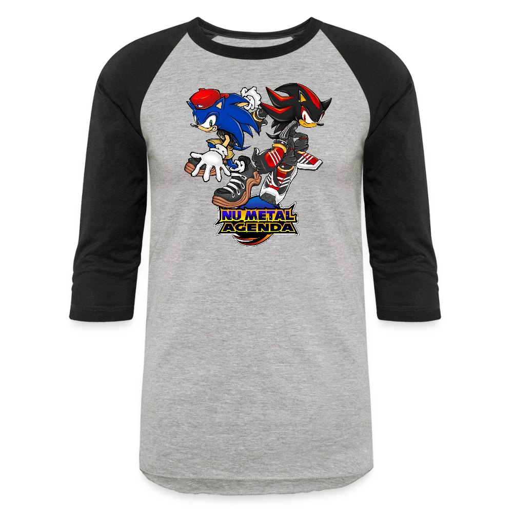 Nu Metal Adventure 2 - Baseball T-Shirt - heather gray/black