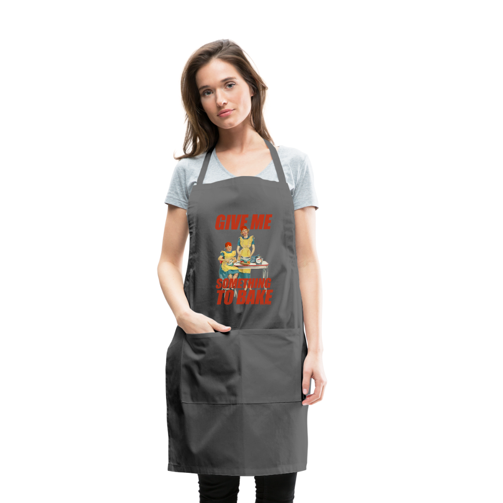 Give Me Something to Bake - Adjustable Apron - charcoal