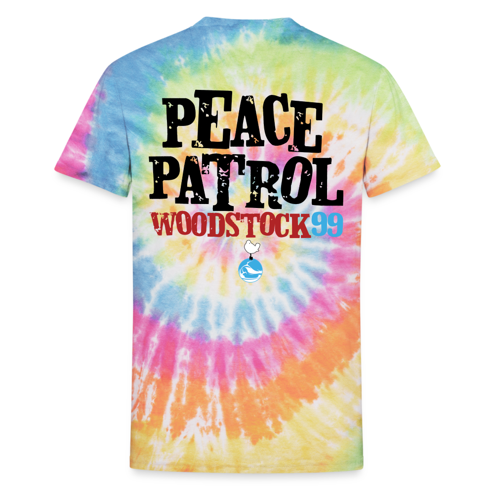 Woodstock 99 Peace Patrol - Unisex Tie Dye T-Shirt - rainbow