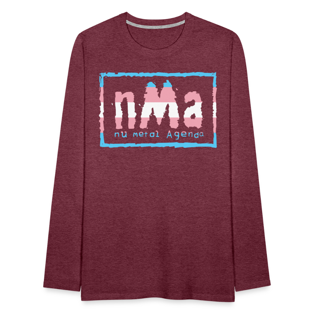 Nu World Order Trans Pride - Premium Long Sleeve T-Shirt - heather burgundy
