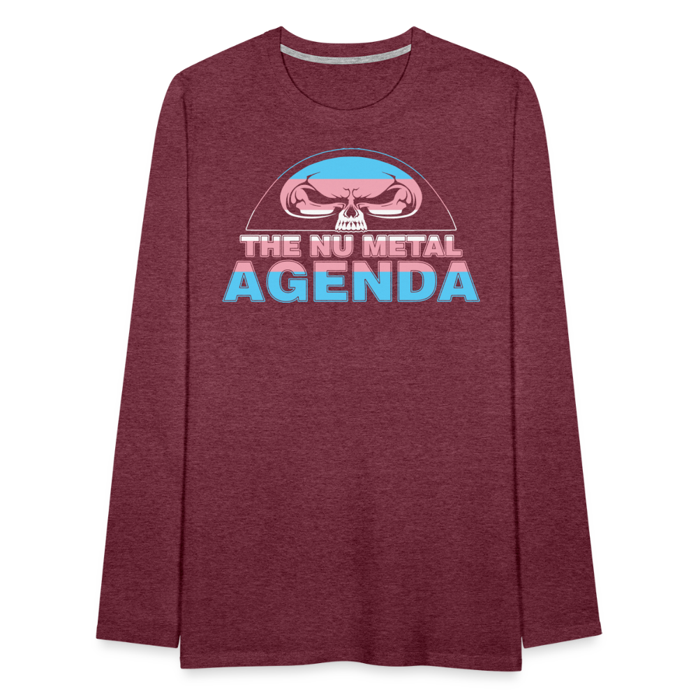 NWA Skull Trans Pride - Premium Long Sleeve T-Shirt - heather burgundy