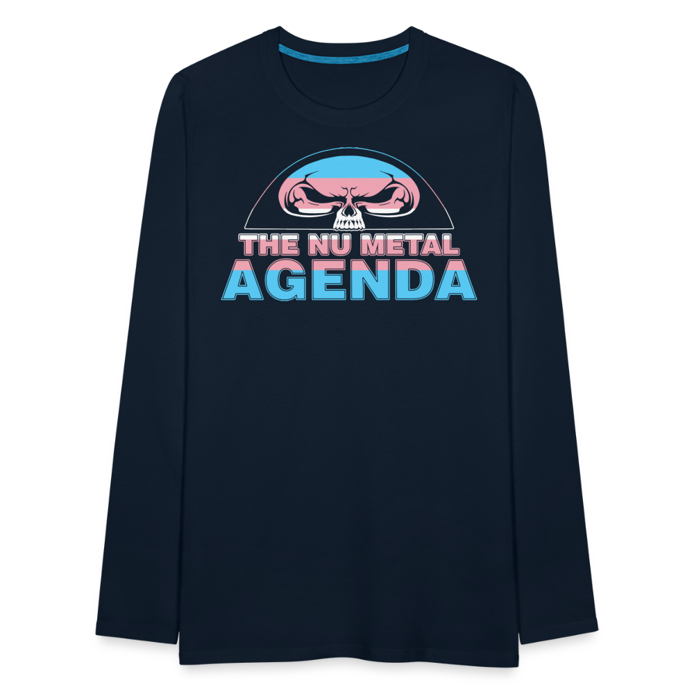 NWA Skull Trans Pride - Premium Long Sleeve T-Shirt - deep navy