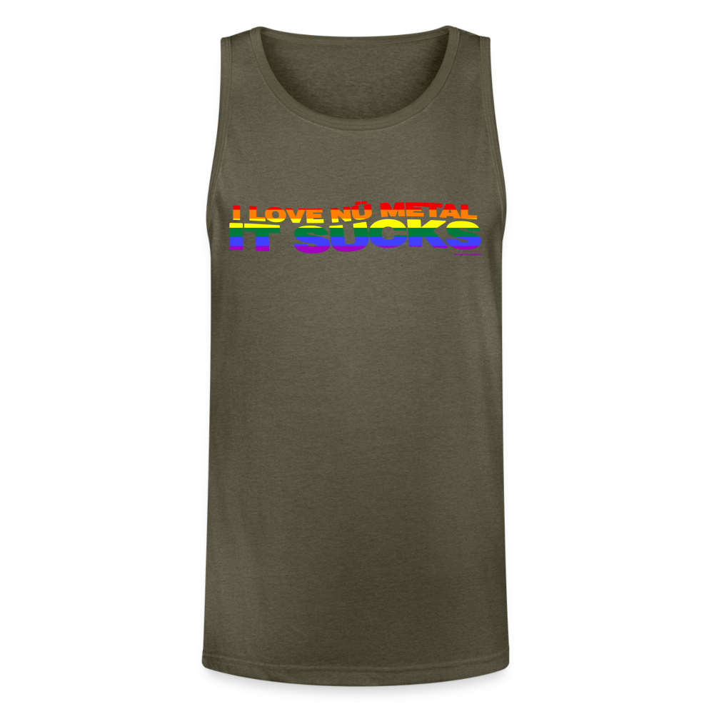 I Love Nu Metal It Sucks Pride - Unisex Tri-Blend Organic Tank - heather olive