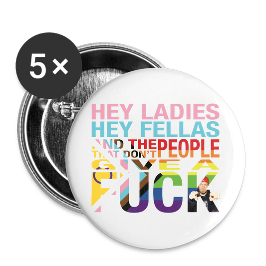The People That Don't Give A Fuck - Buttons large 2.2'' (5-pack) - white