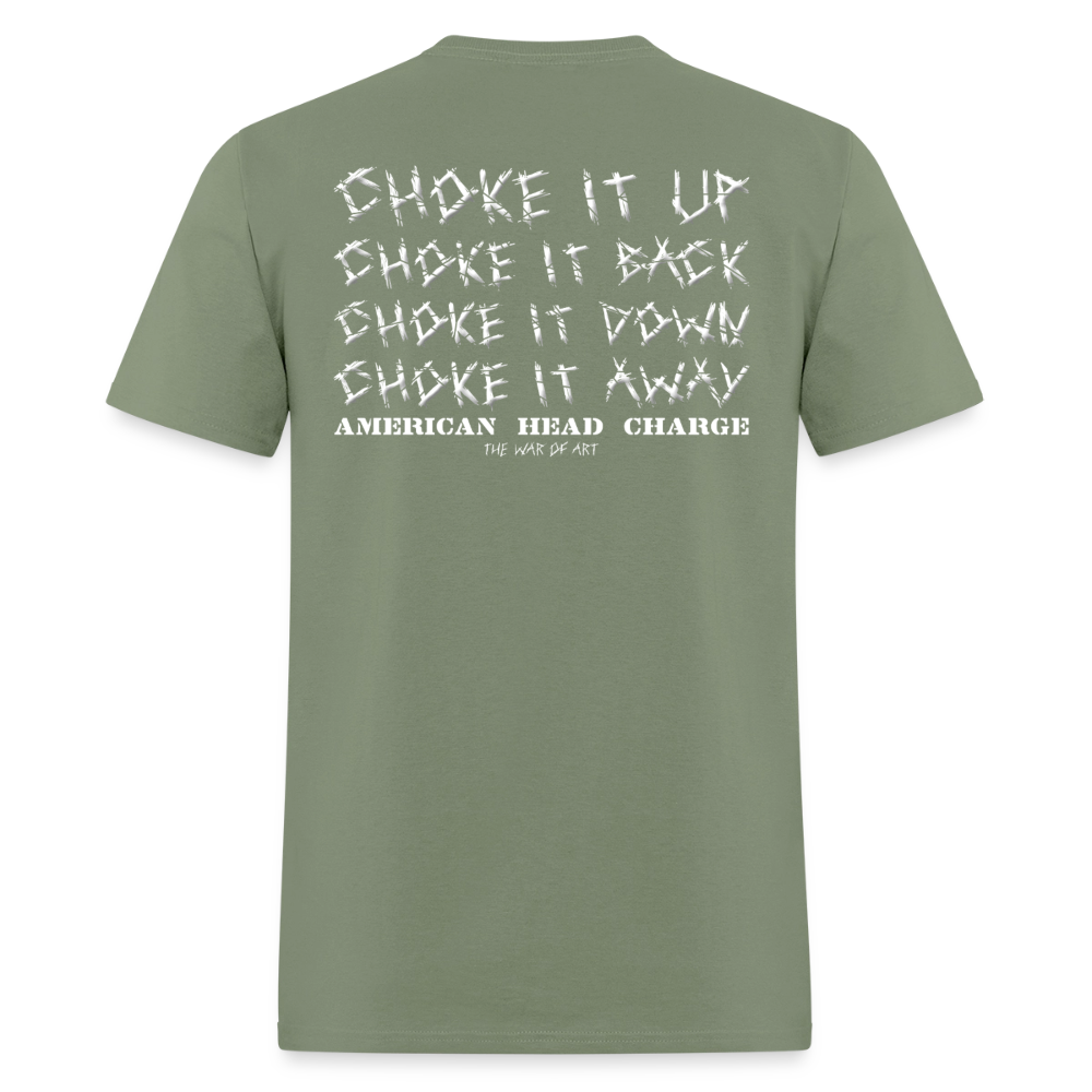 "Americ*nt Evolving Into Useless Psychic Garbage" - A Violent Reaction: 25 Years of The War of Art | T-Shirt - military green