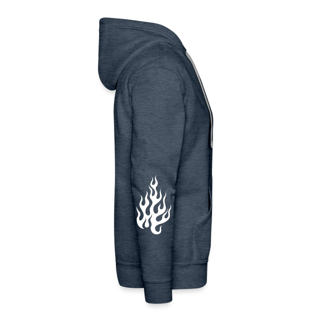 NMA Skully Guy - Flame Hoodie - heather denim