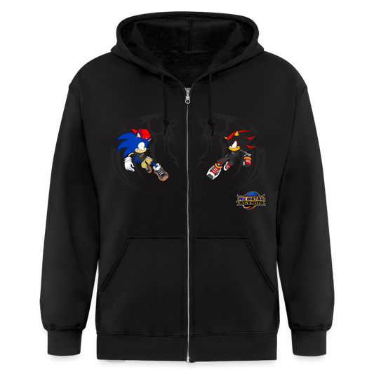 Sonic vs Shadow - Tribal Zip Hoodie - black