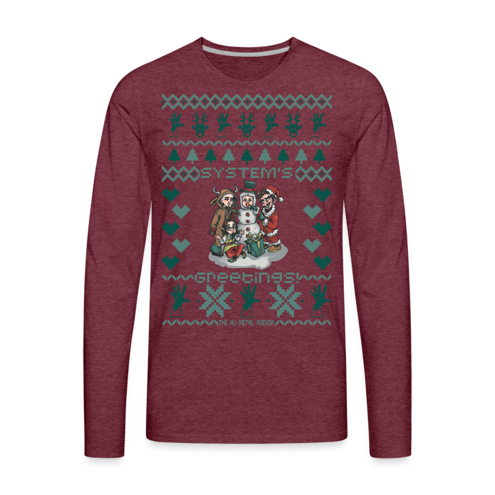 System's Greetings Xmas - Premium Long Sleeve T-Shirt - heather burgundy