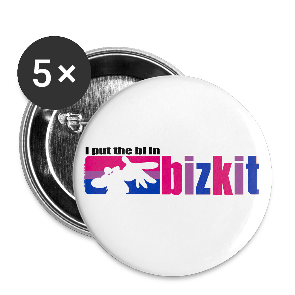 The Bi in Bizkit - Buttons large 2.2'' (5-pack) - white