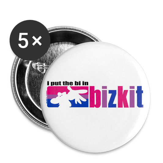The Bi in Bizkit - Buttons large 2.2'' (5-pack) - white