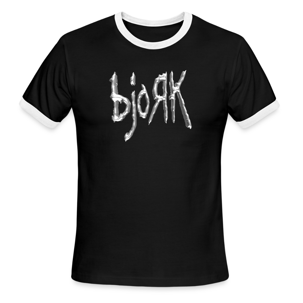 bjoRk - Ringer T-Shirt - black/white