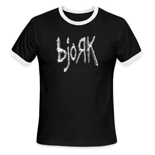 bjoRk - Ringer T-Shirt - black/white