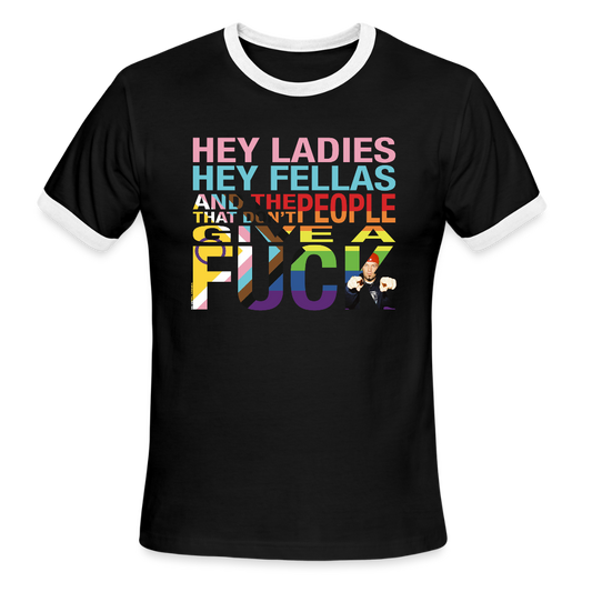 The People That Don't Give A Fuck - Ringer T-Shirt - black/white