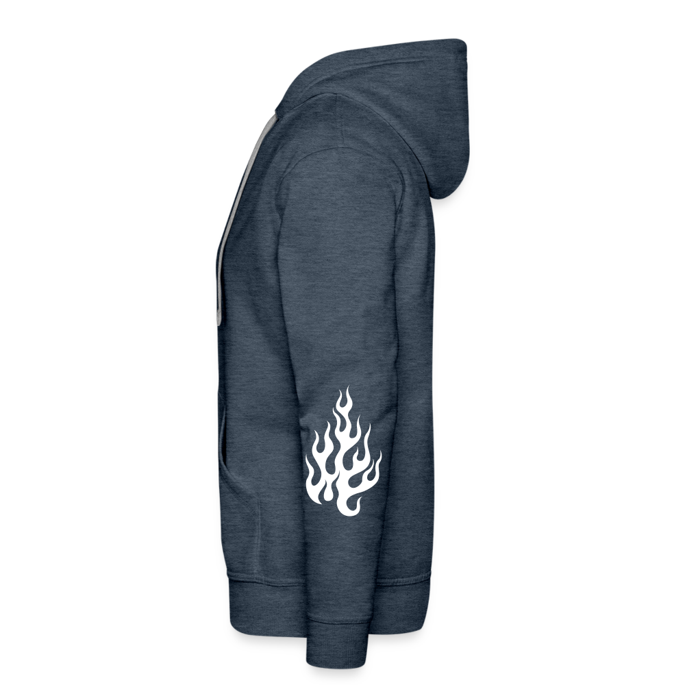 NMA Skully Guy - Flame Hoodie - heather denim