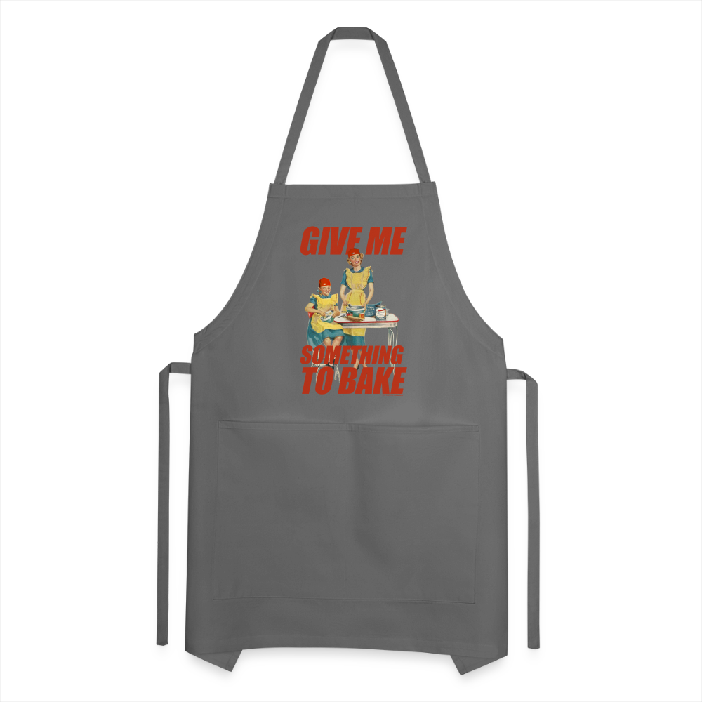 Give Me Something to Bake - Adjustable Apron - charcoal