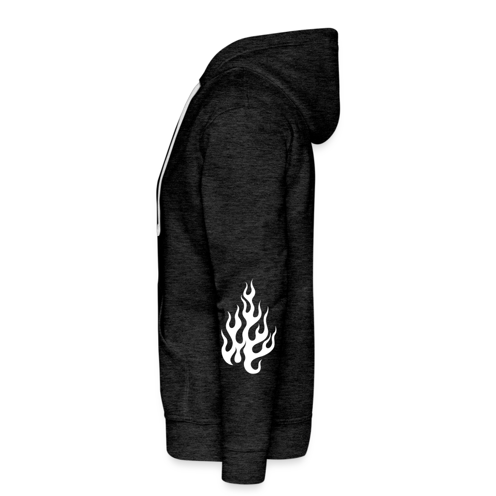 NMA Skully Guy - Flame Hoodie - charcoal grey