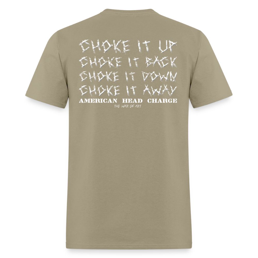 "Americ*nt Evolving Into Useless Psychic Garbage" - A Violent Reaction: 25 Years of The War of Art | T-Shirt - khaki