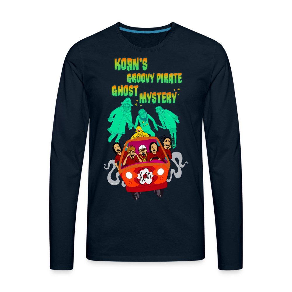 Korn's Groovy Pirate Ghost Mystery Machine - Long Sleeve T-Shirt - deep navy