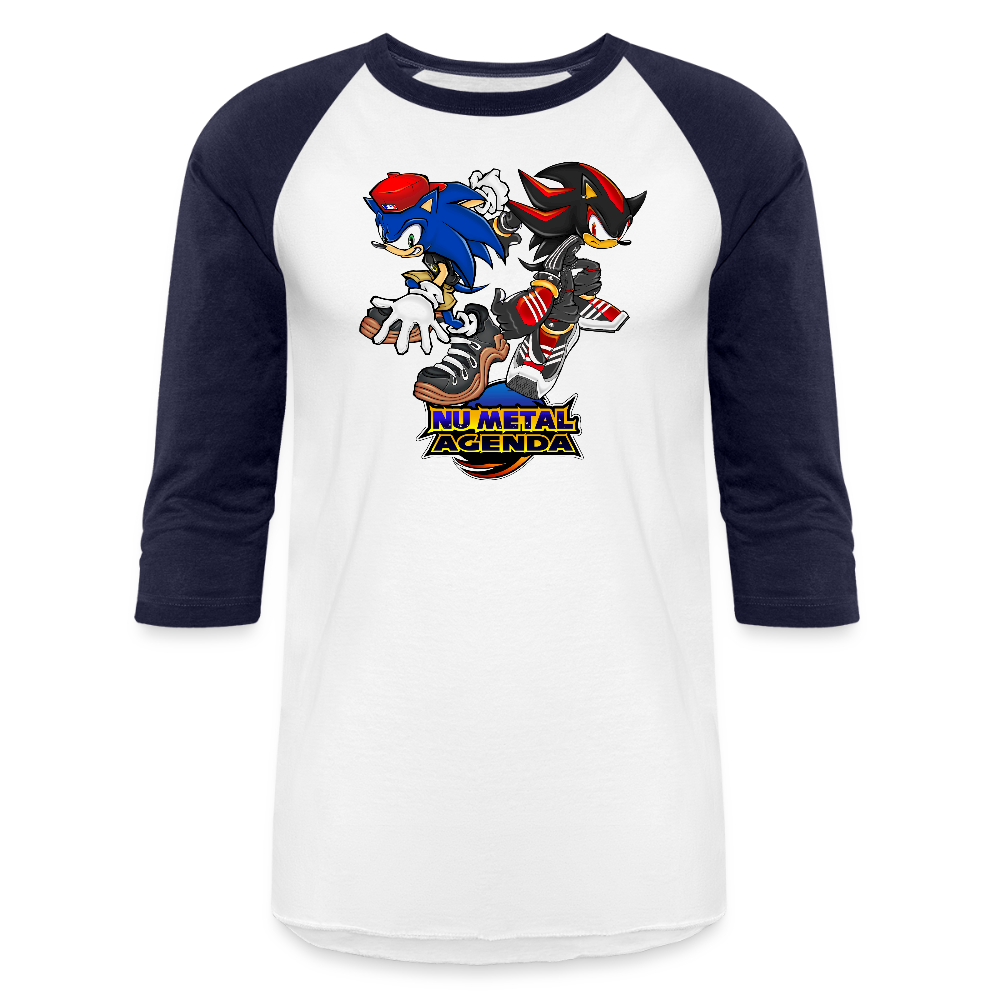 Nu Metal Adventure 2 - Baseball T-Shirt - white/navy