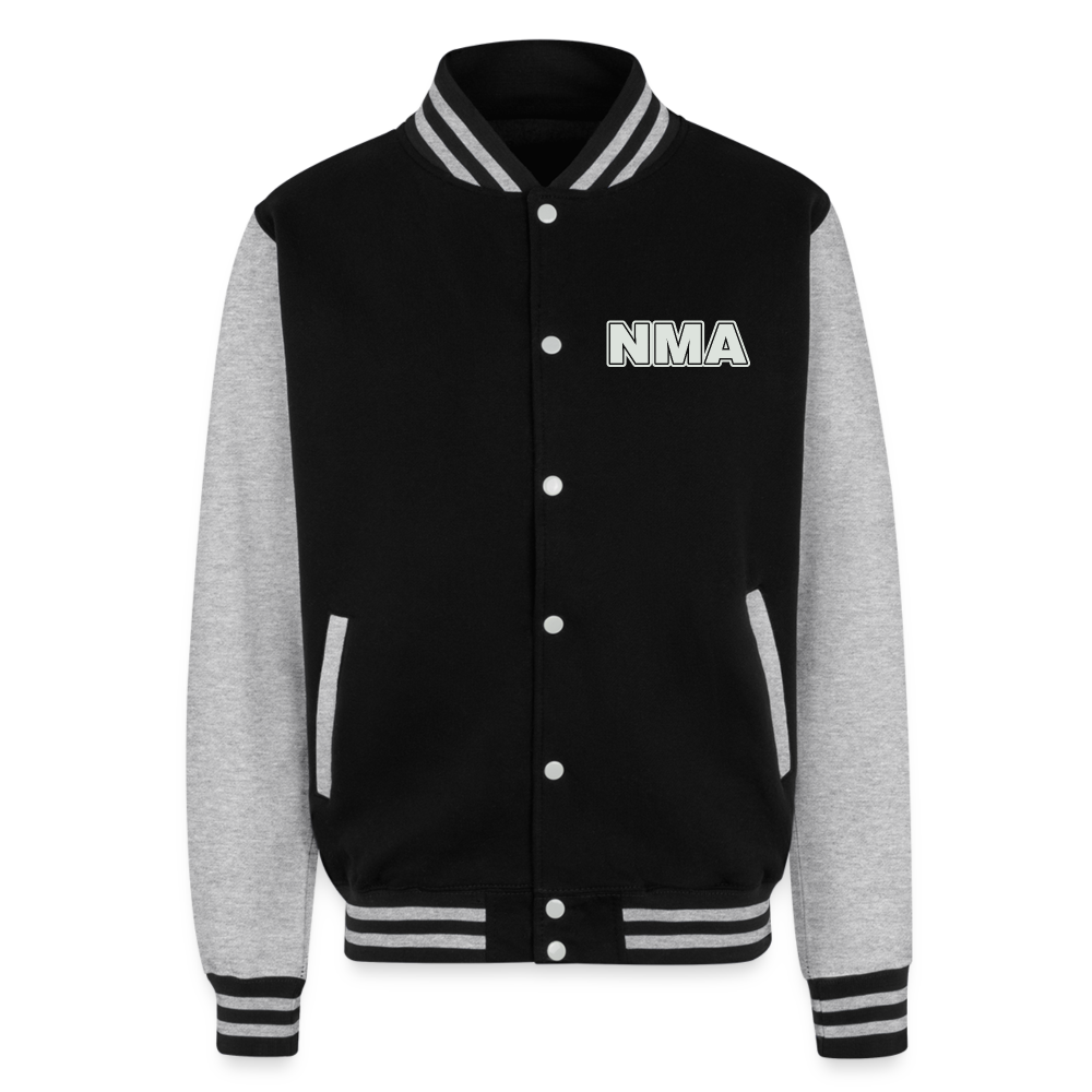 NMA - Heavyweight Letterman Jacket - black/heather grey