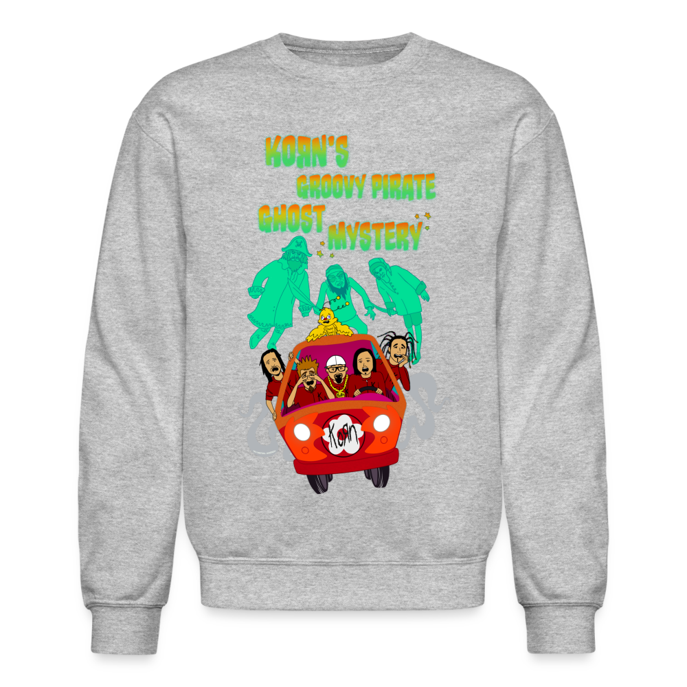 Korn's Groovy Pirate Ghost Mystery Machine - Crewneck Sweatshirt - heather gray