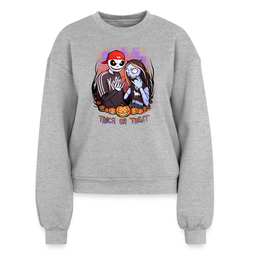 Jack and Sally Nu Metal Enjoyers - Women's Fleece Crewneck Sweatshirt - heather grey