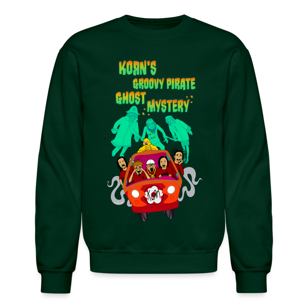 Korn's Groovy Pirate Ghost Mystery Machine - Crewneck Sweatshirt - forest green