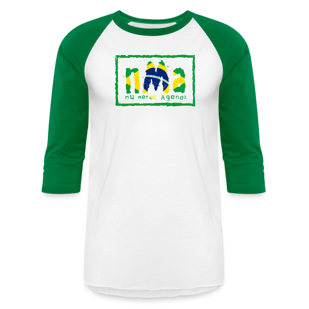 NMA Brazil Mentioned Edition - Baseball T-Shirt - white/kelly green