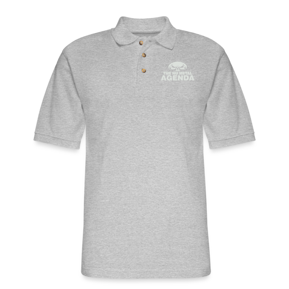 NMA Skull - Pique Polo Shirt - heather gray